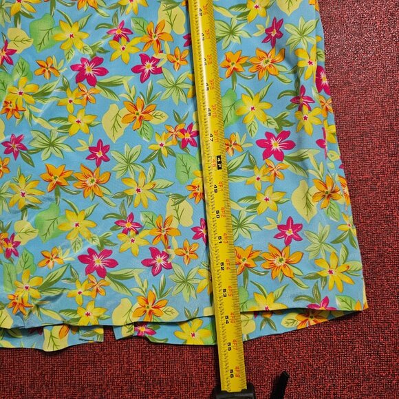 Maggy London Silk Vibrant Floral Maxi Dress 14 Sleeveless Back Cutout Tie Detail - Picture 8 of 11